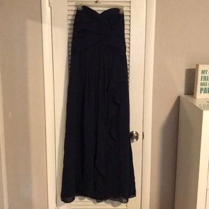 Navy blue bridesmaid dress.